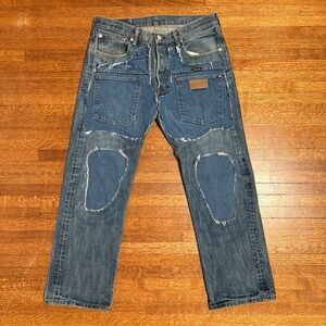 Men's Distressed Blue Denim Jeans